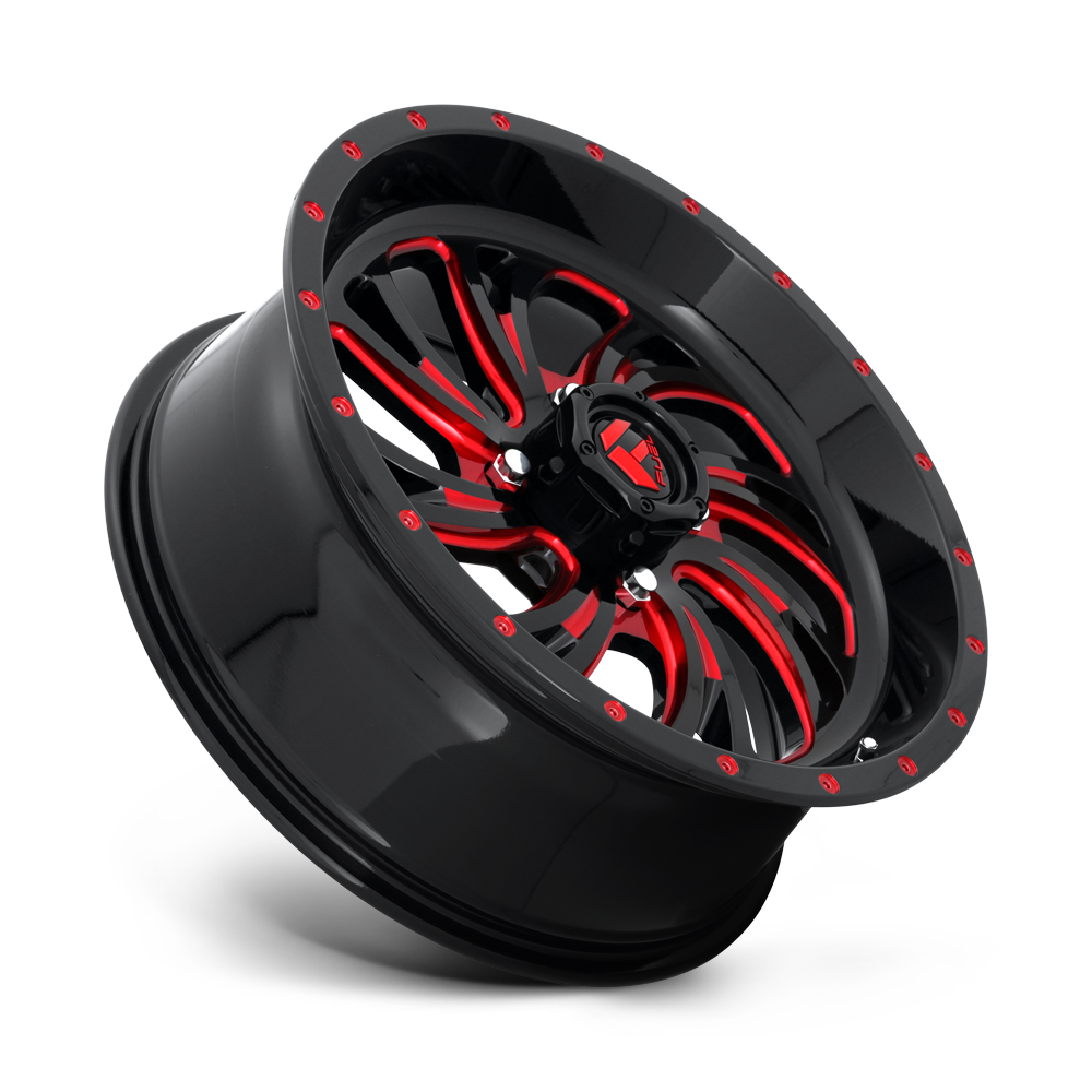 Fuel Wheels D642 Kompressor UTV 18x7 Gloss Black W/Red Tinted Clear 13mm ET 132mm CB 4x156
