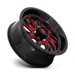 Fuel Wheels D642 Kompressor UTV 18x7 Gloss Black W/Red Tinted Clear 13mm ET 132mm CB 4x156