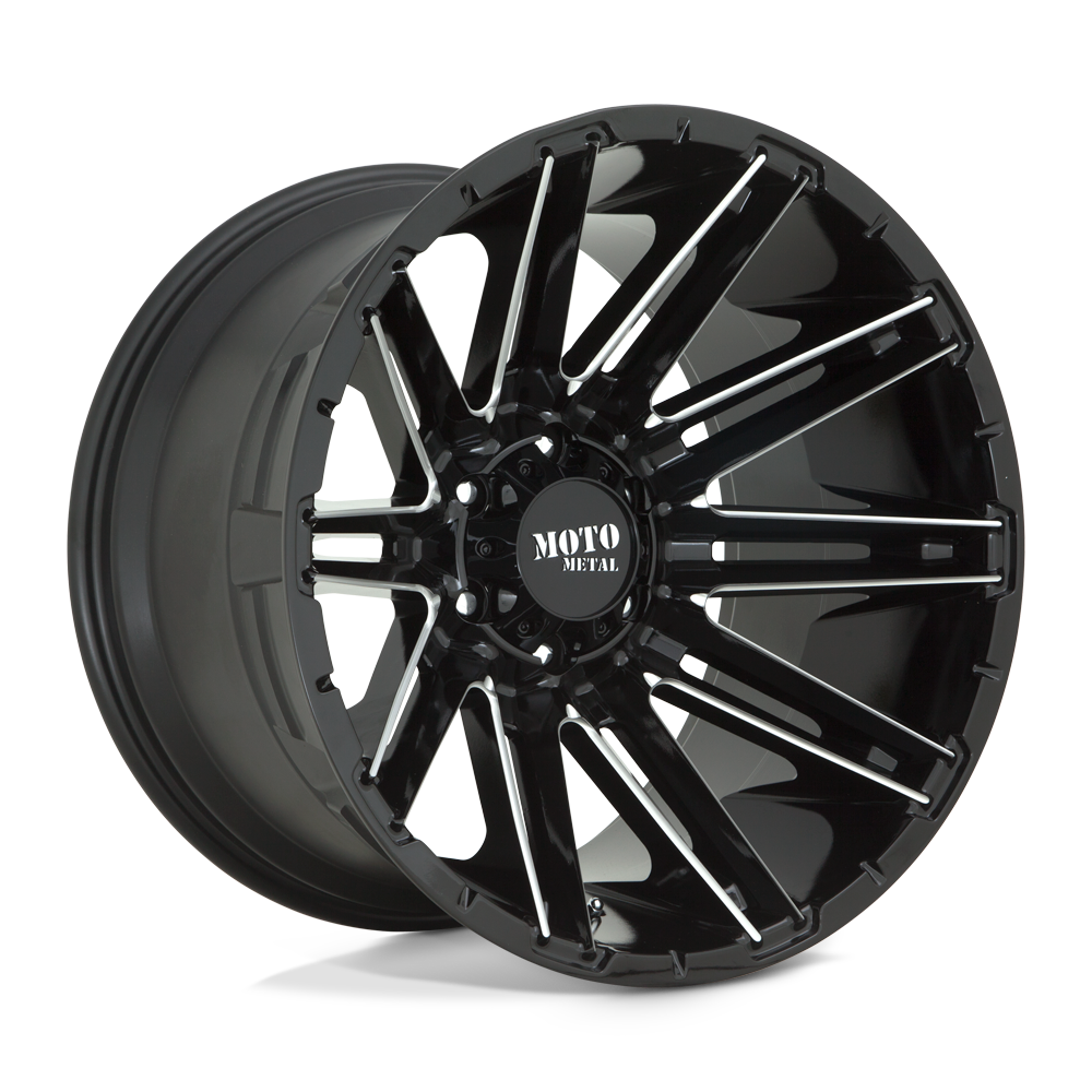 Moto Metal MO998 Kraken 20x9 Gloss Black Milled 0mm ET 124.2mm CB 8x180
