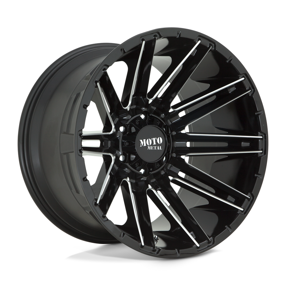Moto Metal MO998 Kraken 20x9 Gloss Black Milled 0mm ET 124.2mm CB 8x180