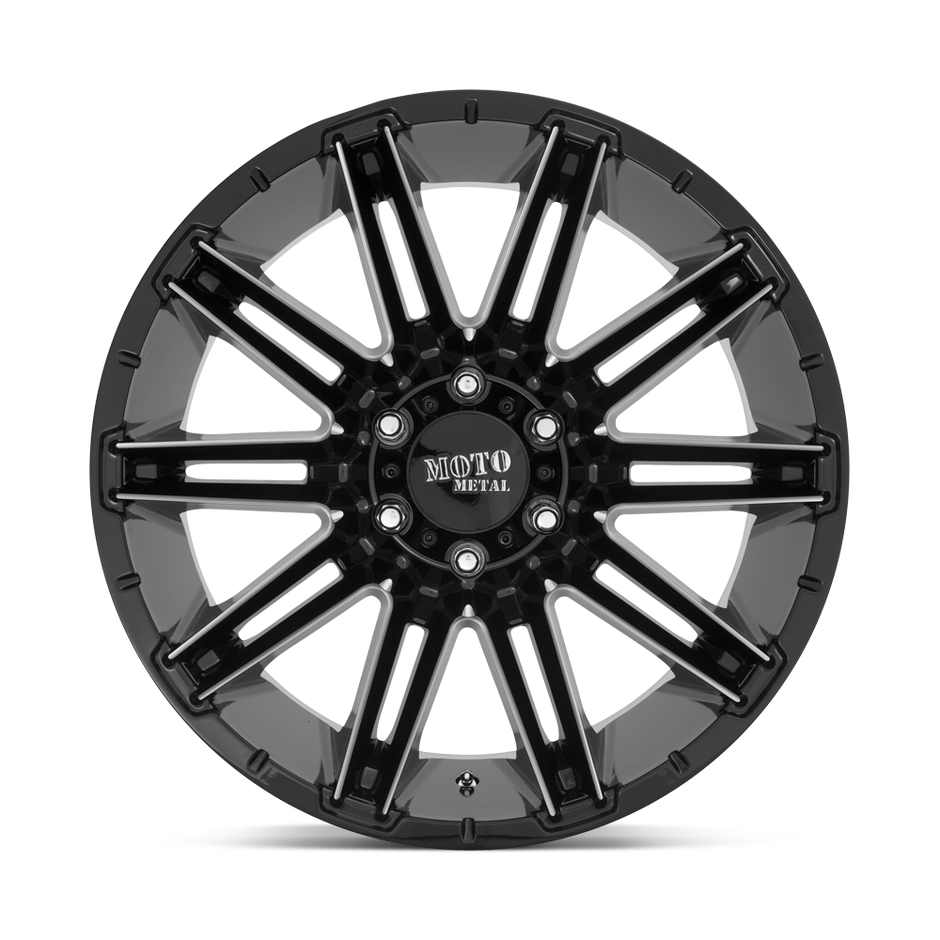 Moto Metal MO998 Kraken 20x9 Gloss Black Milled 0mm ET 124.2mm CB 8x180