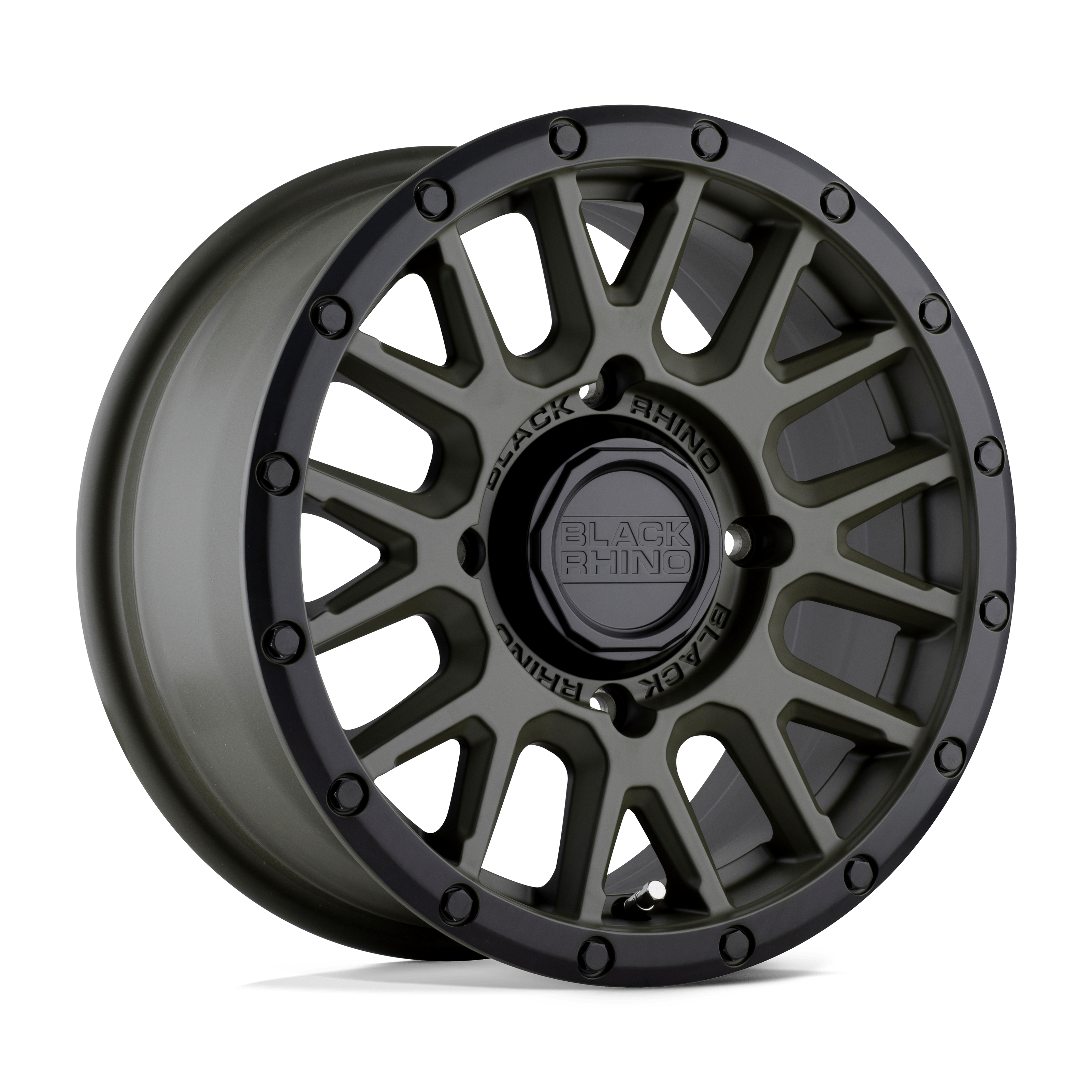 Black Rhino Hard Alloys La Paz UTV 15x7 Olive Drab Green w/Black Lip 36mm ET 106.1mm CB 4x137