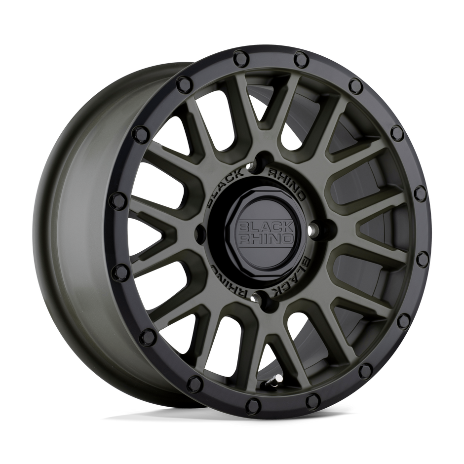 Black Rhino Hard Alloys La Paz UTV 15x7 Olive Drab Green w/Black Lip 36mm ET 106.1mm CB 4x137