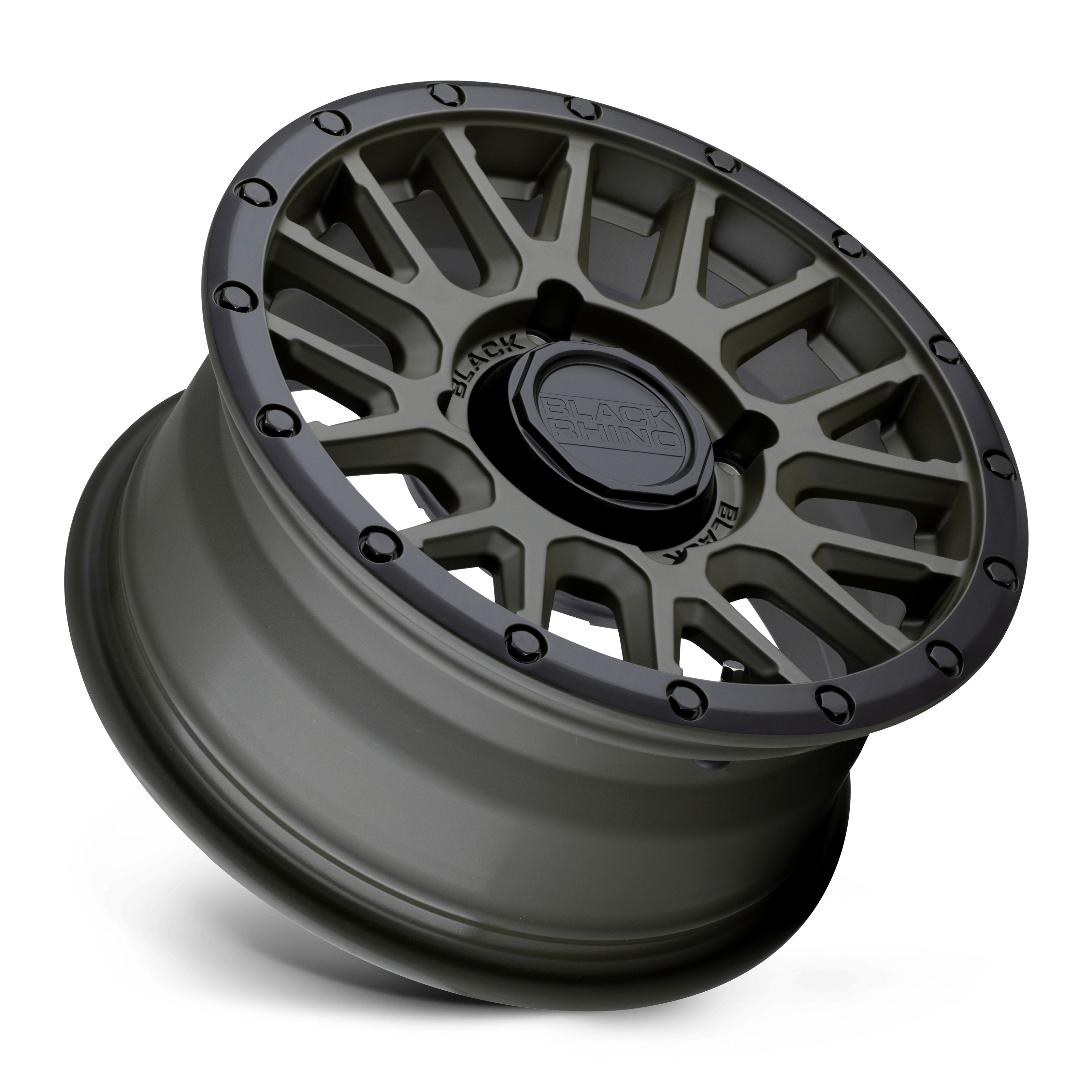Black Rhino Hard Alloys La Paz UTV 15x7 Olive Drab Green w/Black Lip 36mm ET 106.1mm CB 4x137