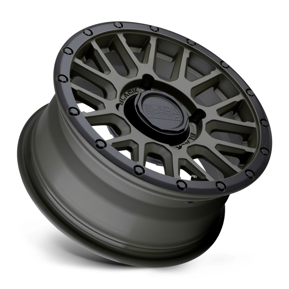 Black Rhino Hard Alloys La Paz UTV 15x7 Olive Drab Green w/Black Lip 36mm ET 106.1mm CB 4x137