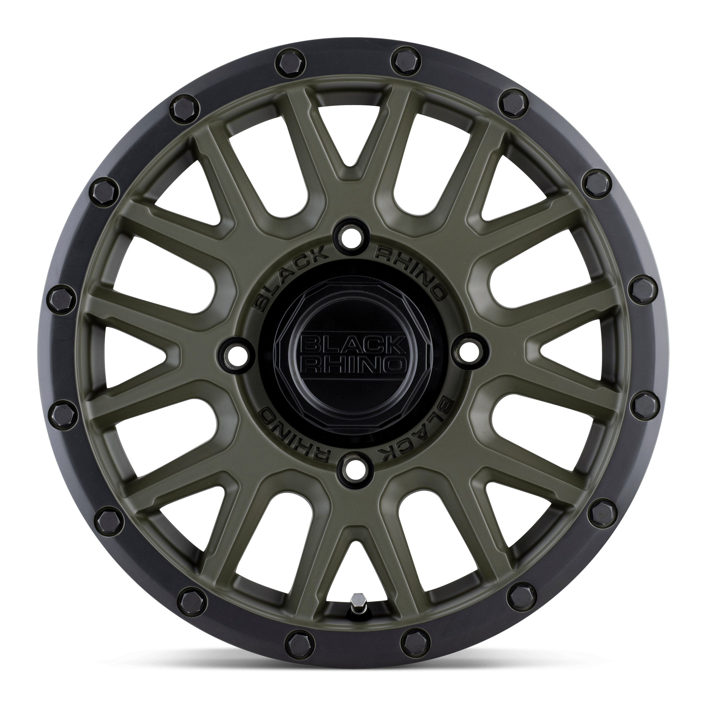 Black Rhino Hard Alloys La Paz UTV 15x7 Olive Drab Green w/Black Lip 36mm ET 106.1mm CB 4x137