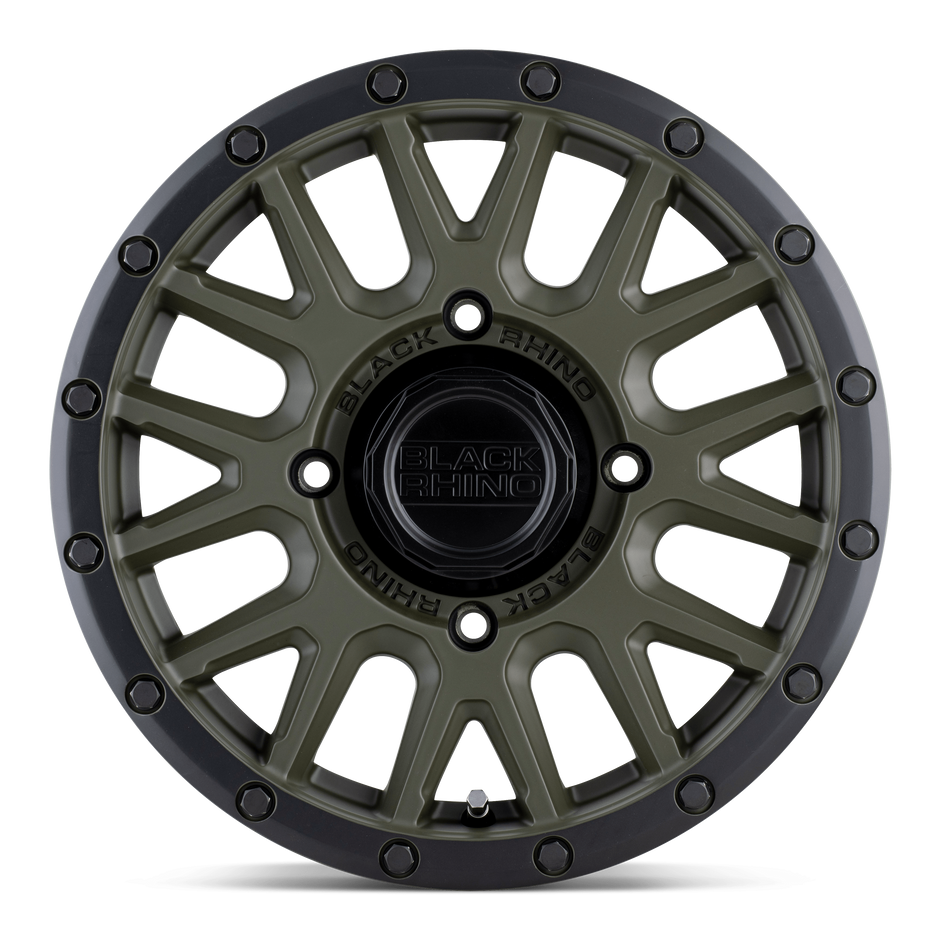 Black Rhino Hard Alloys La Paz UTV 15x7 Olive Drab Green w/Black Lip 36mm ET 106.1mm CB 4x137