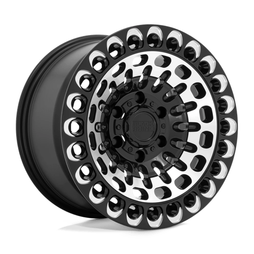 Black Rhino Hard Alloys Labyrinth 17x9.5 Gloss Black w/Machined Face & Milled -18mm ET 71.5mm CB 5x127