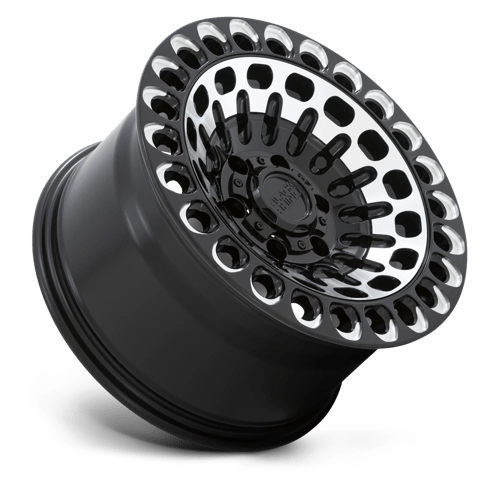 Black Rhino Hard Alloys Labyrinth 17x9.5 Gloss Black w/Machined Face & Milled -18mm ET 71.5mm CB 5x127