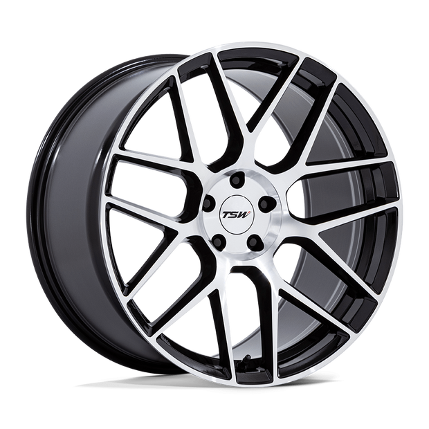 TSW TW002 Lasarthe 17x8 Gloss Black Machined 45mm ET 66.56mm CB 5x112