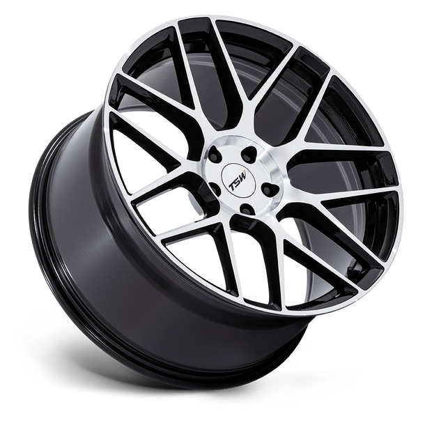 TSW TW002 Lasarthe 17x8 Gloss Black Machined 45mm ET 66.56mm CB 5x112