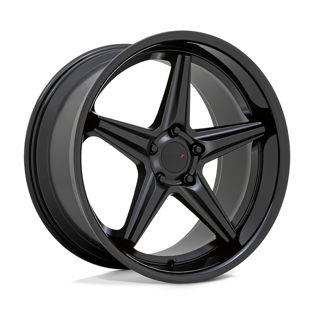 TSW Launch 19x9.5 Matte Black w/Gloss Black Lip 40mm ET 66.56mm CB 5x112