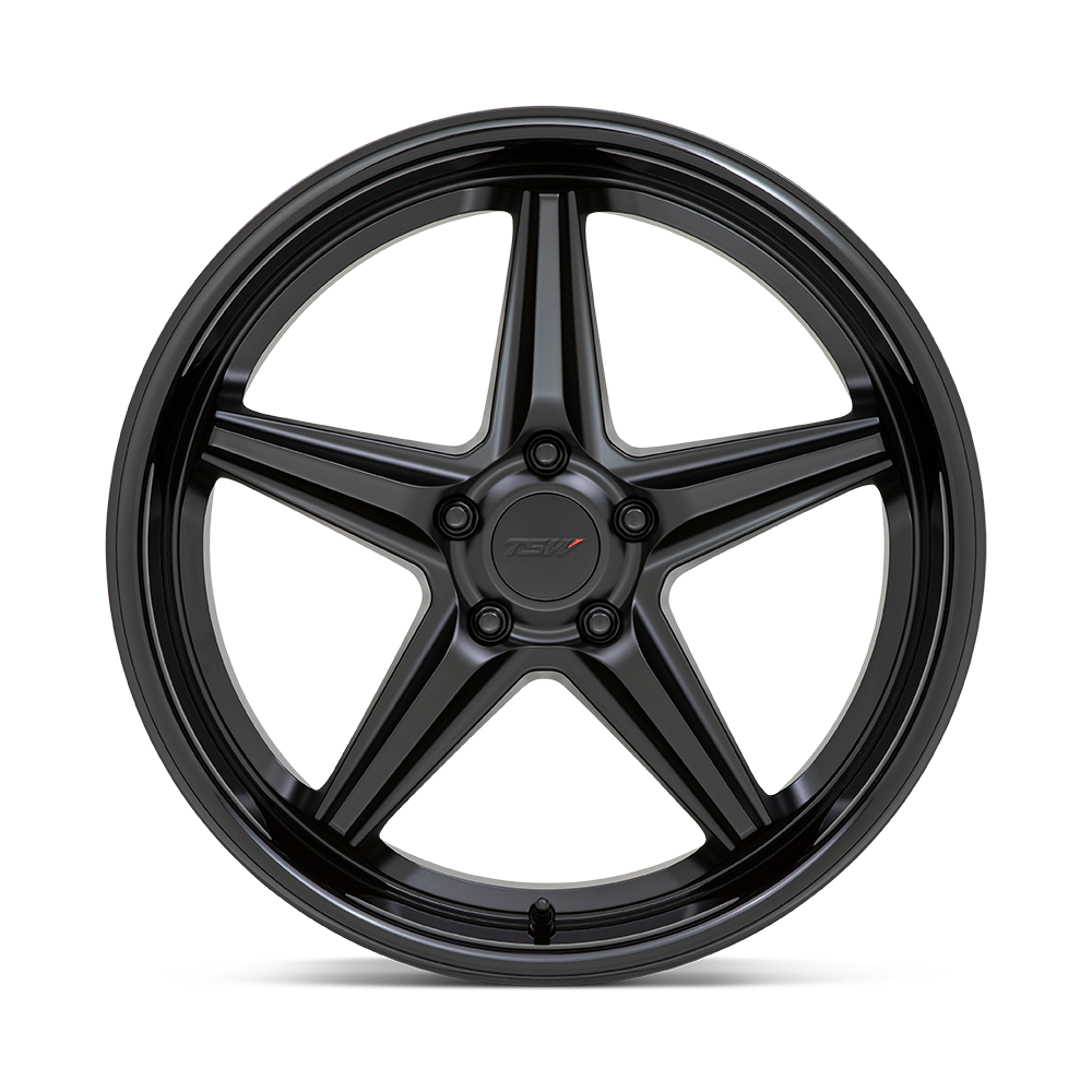 TSW Launch 19x9.5 Matte Black w/Gloss Black Lip 40mm ET 66.56mm CB 5x112