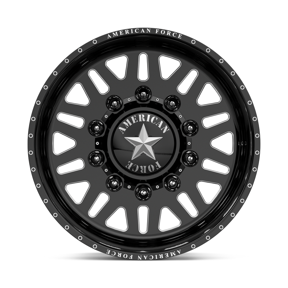 American Force Liberty SD forged wheels in gloss black milled finish, face view