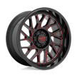 Moto Metal MO805 20x10 Gloss Black Milled w/Red Tint -18mm ET 87.1mm CB 6x135