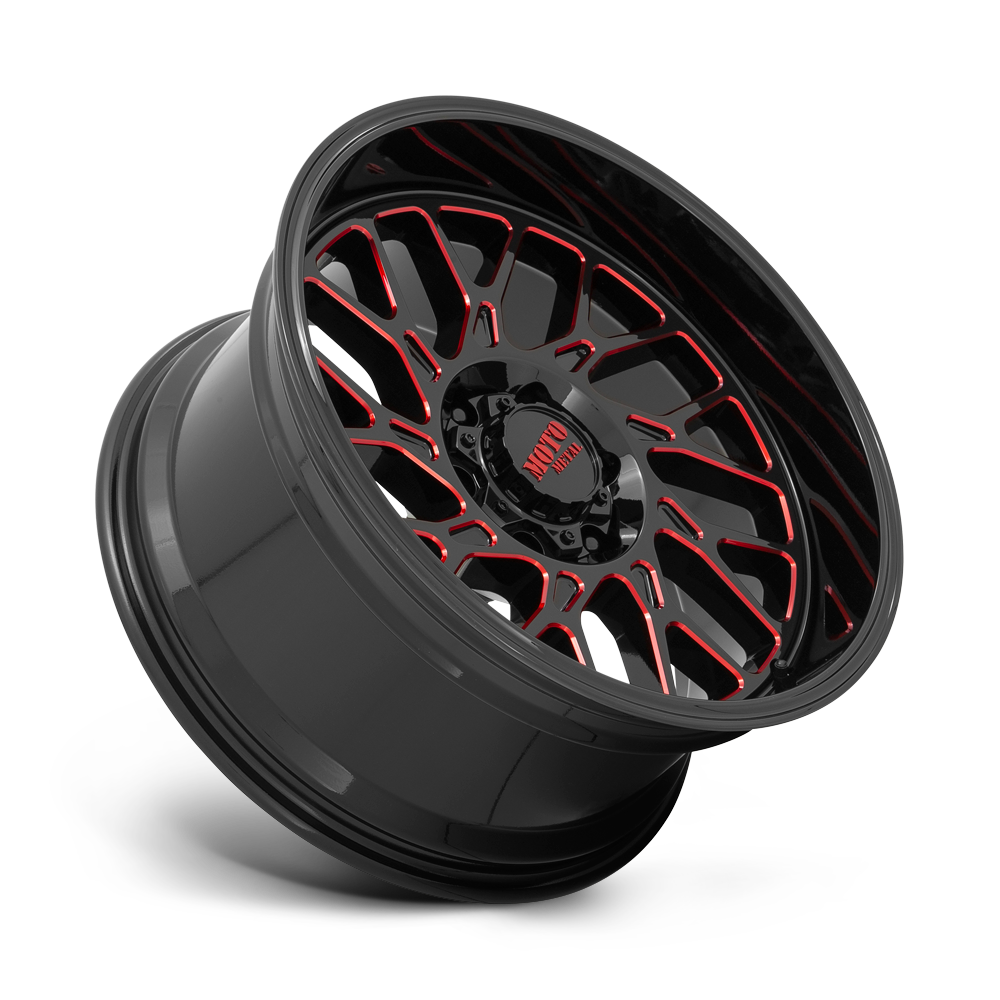 Moto Metal MO805 20x10 Gloss Black Milled w/Red Tint -18mm ET 87.1mm CB 6x135