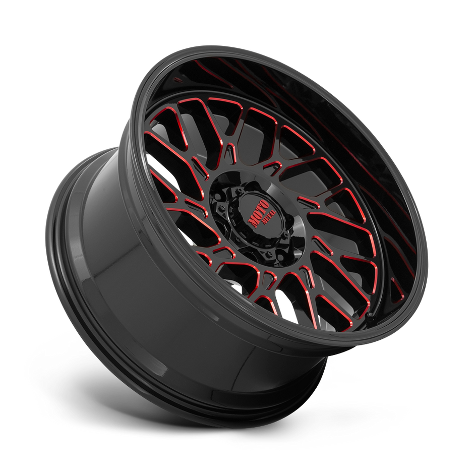 Moto Metal MO805 20x10 Gloss Black Milled w/Red Tint -18mm ET 87.1mm CB 6x135