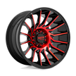 Moto Metal MO807 22x10 Gloss Black Machined w/Red Tint -18mm ET 87.1mm CB 6x135