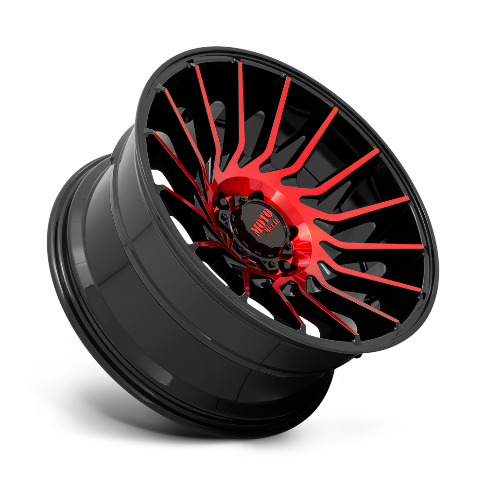 Moto Metal MO807 22x10 Gloss Black Machined w/Red Tint -18mm ET 87.1mm CB 6x135