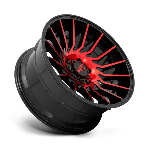 Moto Metal MO807 22x10 Gloss Black Machined w/Red Tint -18mm ET 87.1mm CB 6x135