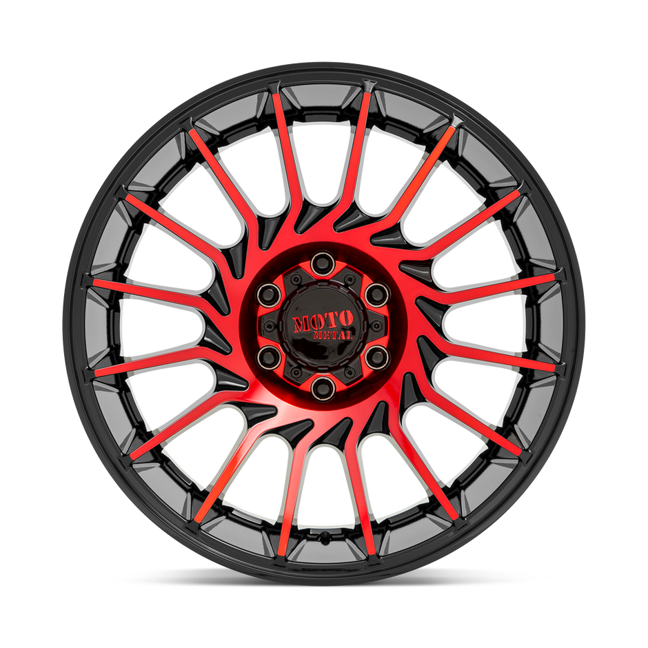 Moto Metal MO807 22x10 Gloss Black Machined w/Red Tint -18mm ET 87.1mm CB 6x135
