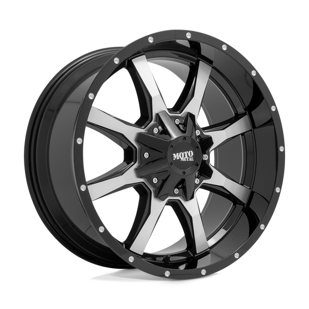 Moto Metal MO970 17x8 Gloss Black w/Machined Face 0mm ET 72.6mm CB 5x110/5x115