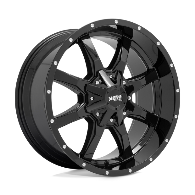 Moto Metal MO970 20x9 Gloss Black w/Spot Milled Lip 18mm ET 110.1mm CB 5x139.7/5x150