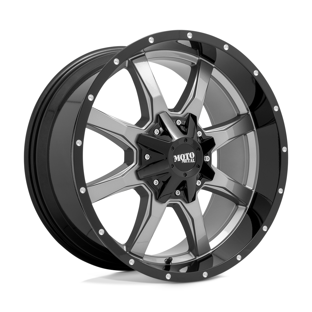 Moto Metal MO970 20x9 Gloss Grey Center w/Gloss Black Lip 0mm ET 87.1mm CB 5x135