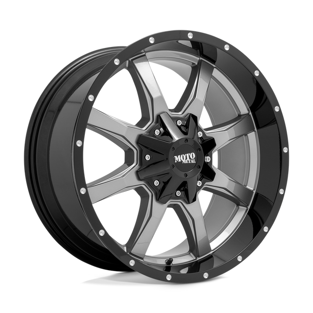 Moto Metal MO970 17x8 Gloss Grey Center w/Gloss Black Lip 0mm ET 78.3mm CB 6x127