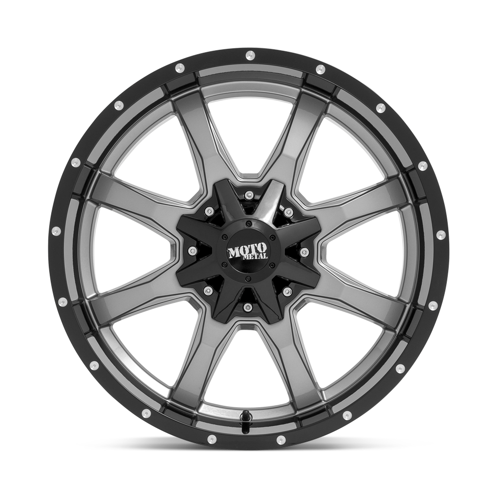Moto Metal MO970 20x9 Gloss Grey Center w/Gloss Black Lip 0mm ET 87.1mm CB 5x135