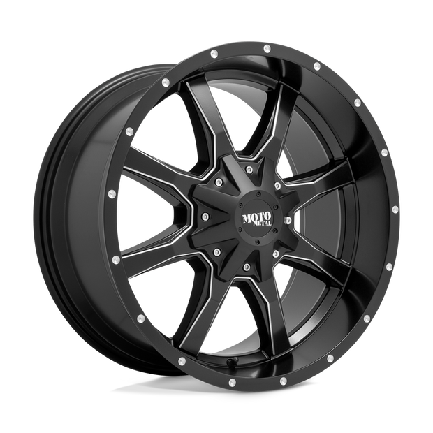 Moto Metal MO970 17x8 Semi Gloss Black w/Milled Spokes 50mm ET 65.1mm CB 5x115/5x120.65