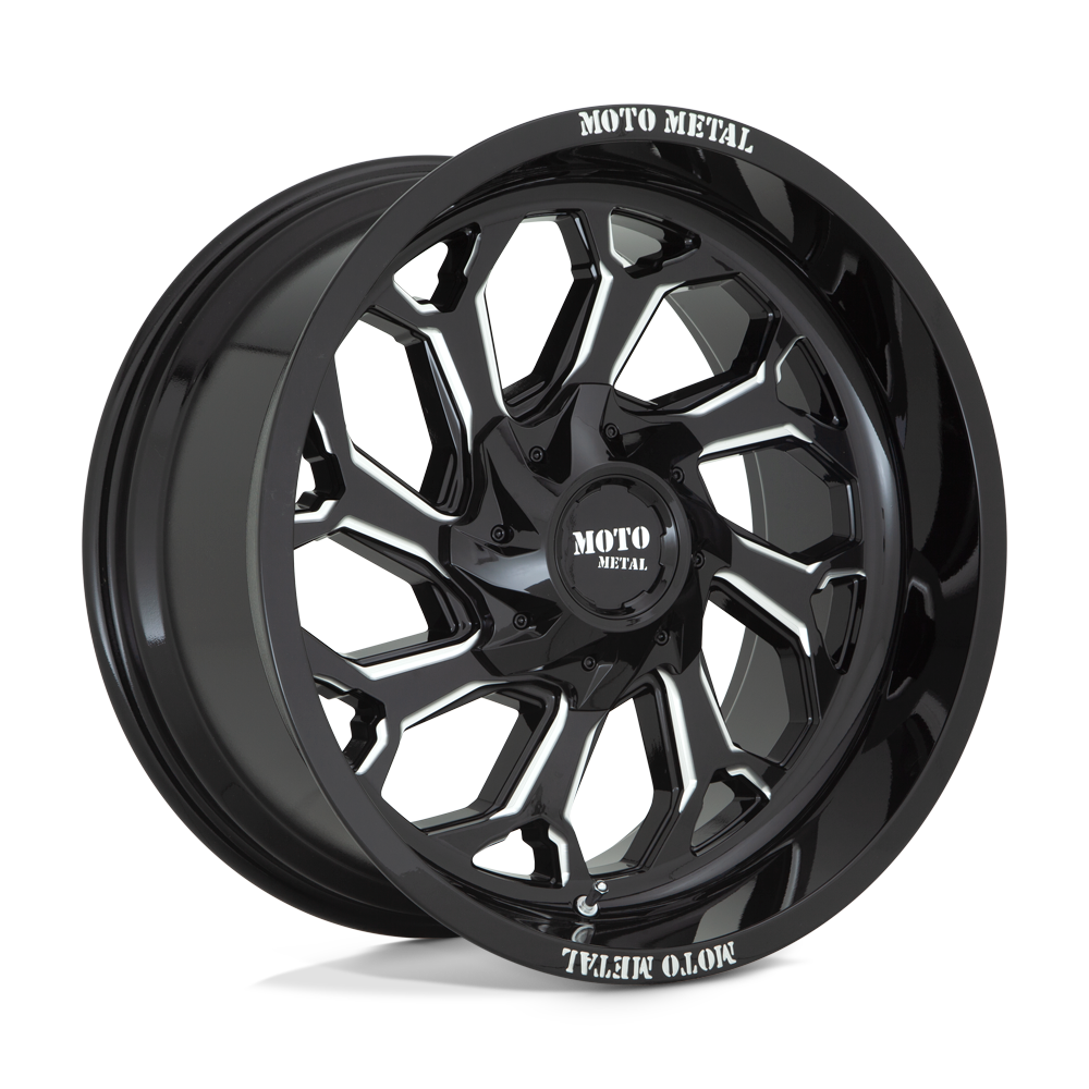 Moto Metal MO999 20x10 Gloss Black Milled -18mm ET 125.1mm CB 8x170
