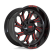 Moto Metal MO999 20x10 Gloss Black Milled w/Red Tint -18mm ET 125.1mm CB 8x165.1