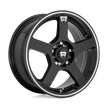 Motegi MR116 FS5 15x6.5 Gloss Black w/Machined Flange 40mm ET 72.56mm CB 4x100/4x114.3