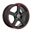 Motegi MR116 FS5 15x6.5 Matte Black w/Red Stripe 40mm ET 72.56mm CB 4x100/4x114.3