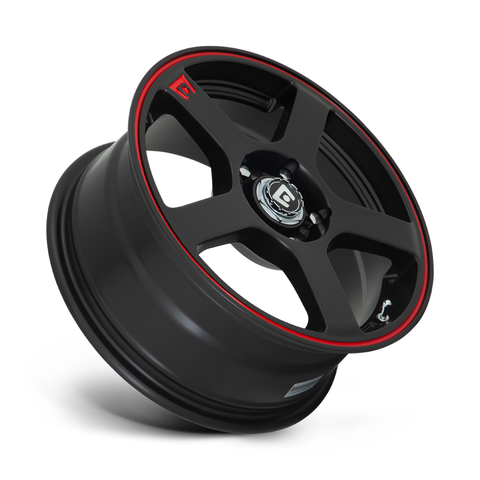 Motegi MR116 FS5 15x6.5 Matte Black w/Red Stripe 40mm ET 72.56mm CB 4x100/4x114.3