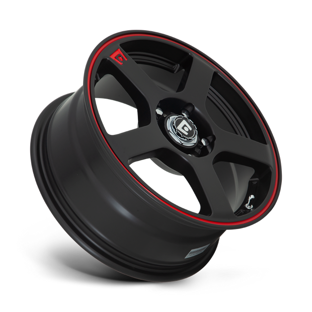 Motegi MR116 FS5 17x7 Matte Black w/Red Stripe 40mm ET 72.56mm CB 4x100/4x114.3