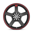 Motegi MR116 FS5 15x6.5 Matte Black w/Red Stripe 40mm ET 72.56mm CB 4x100/4x114.3