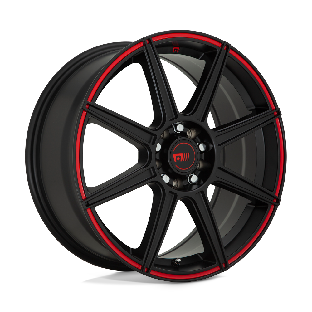 Motegi MR142 CS8 17x7 Satin Black w/Red Stripe 40mm ET 72.56mm CB 4x100/4x114.3