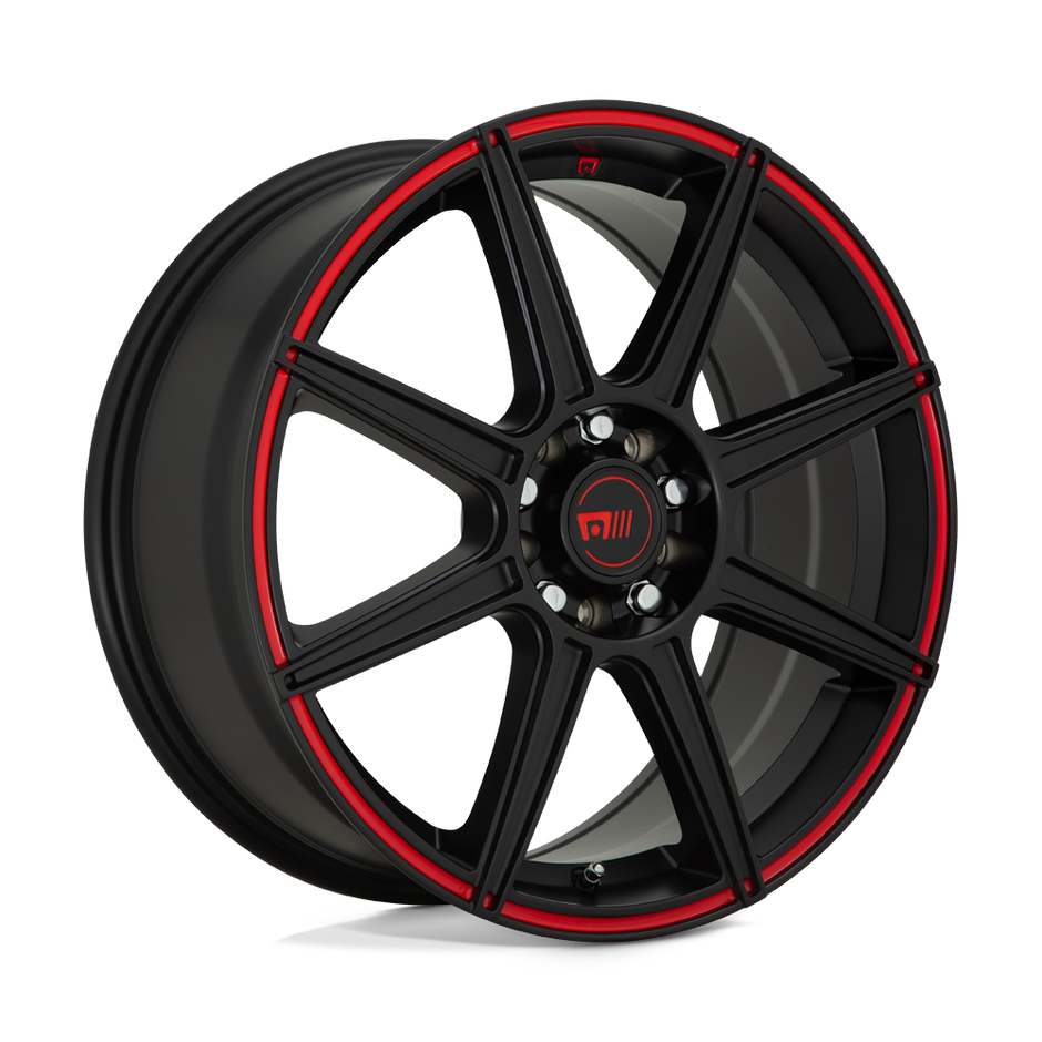 Motegi MR142 CS8 17x7 Satin Black w/Red Stripe 40mm ET 72.56mm CB 4x100/4x114.3