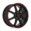 Motegi MR142 CS8 17x7 Satin Black w/Red Stripe 40mm ET 72.56mm CB 4x100/4x114.3