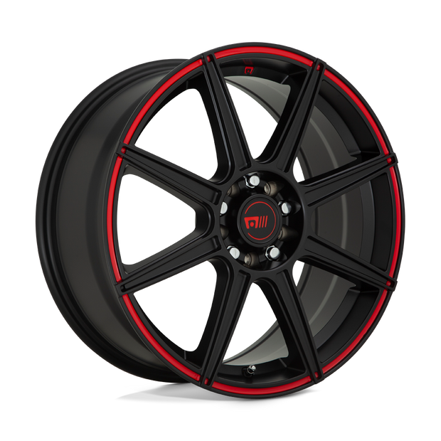 Motegi MR142 CS8 17x7 Satin Black w/Red Stripe 40mm ET 72.56mm CB 5x110/5x115