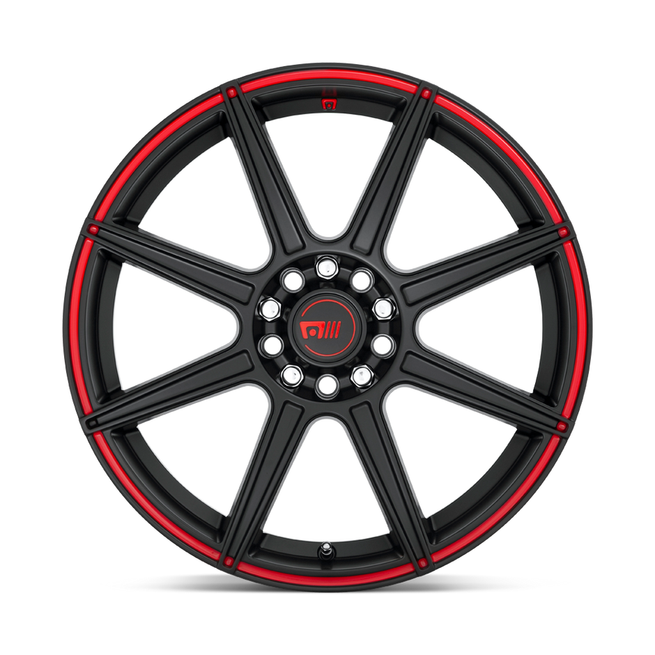 Motegi MR142 CS8 17x7 Satin Black w/Red Stripe 40mm ET 72.56mm CB 4x100/4x114.3