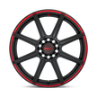 Motegi MR142 CS8 17x7 Satin Black w/Red Stripe 40mm ET 72.56mm CB 4x100/4x114.3