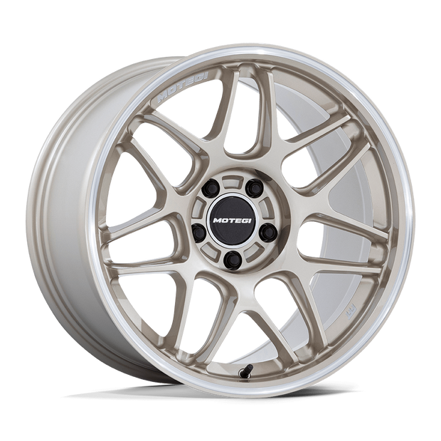 Motegi MR158 Tsubaki 18x8.5 Motorsport Gold w/Machined Lip 42mm ET 63.36mm CB 5x108