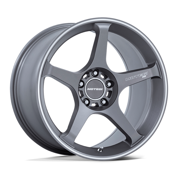Motegi MR159 Battle V 18x9.5 Gunzilla w/Machined Lip Stripe 38mm ET 56.15mm CB 5x100