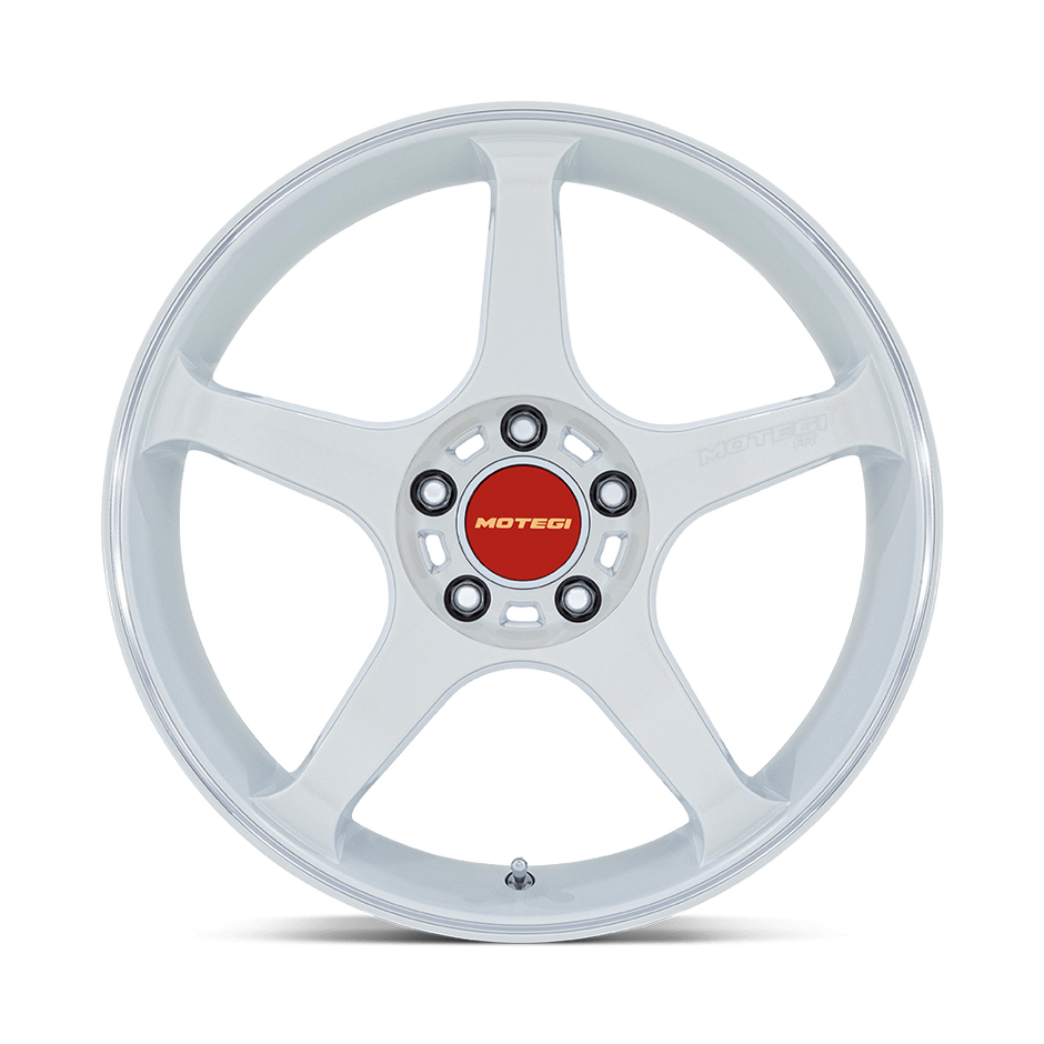 Motegi MR159 Battle V 18x8.5 Matsuri White Pearl w/Machined Lip Stripe 30mm ET 56.15mm CB 5x100