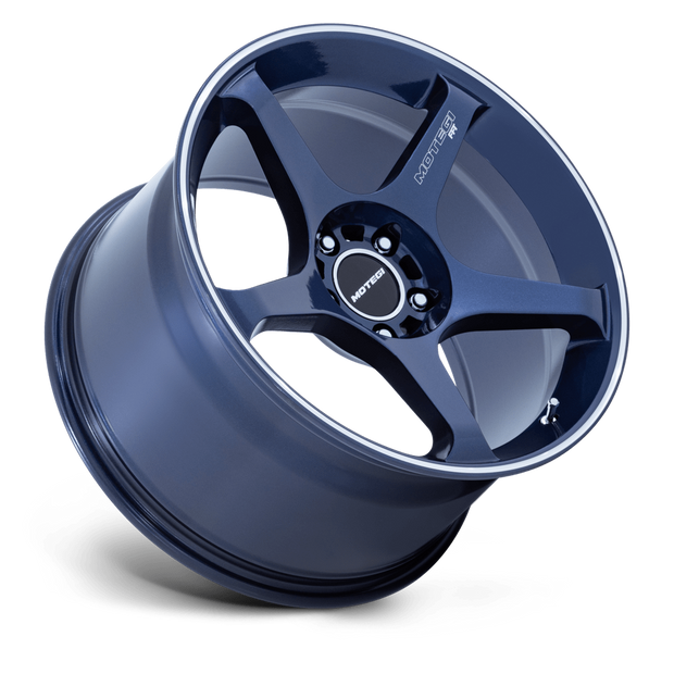 Motegi MR159 Battle V 18x9.5 Obsidian Blue w/Machined Lip Stripe 38mm ET 56.15mm CB 5x100