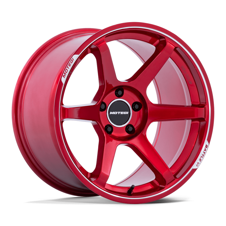 Motegi MR160 Battle VI 19x8.5 Cherry Red Metallic w/Machined Lip 30mm ET 56.15mm CB 5x100