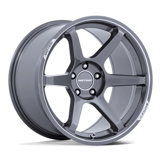 Motegi MR160 Battle VI 19x9.5 Gloss Gunzilla w/Machined Lip 40mm ET 56.15mm CB 5x100